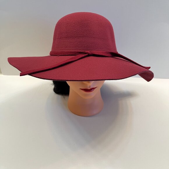 Hat Floppy Dressy W/ Bow Knot- Cabernet/ Burgundy/ Maroon - NWT - Picture 9 of 11